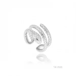 anillo serpiente de plata