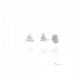 Pendientes pequeños triangulo circonitas plata