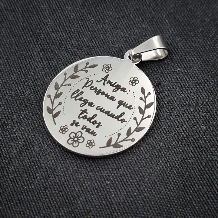 Medalla Grabado Personalizado para Ramo de Novia 3cm - HOPS Joyas con alma