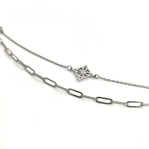 Tobillera Doble Cadena Acero